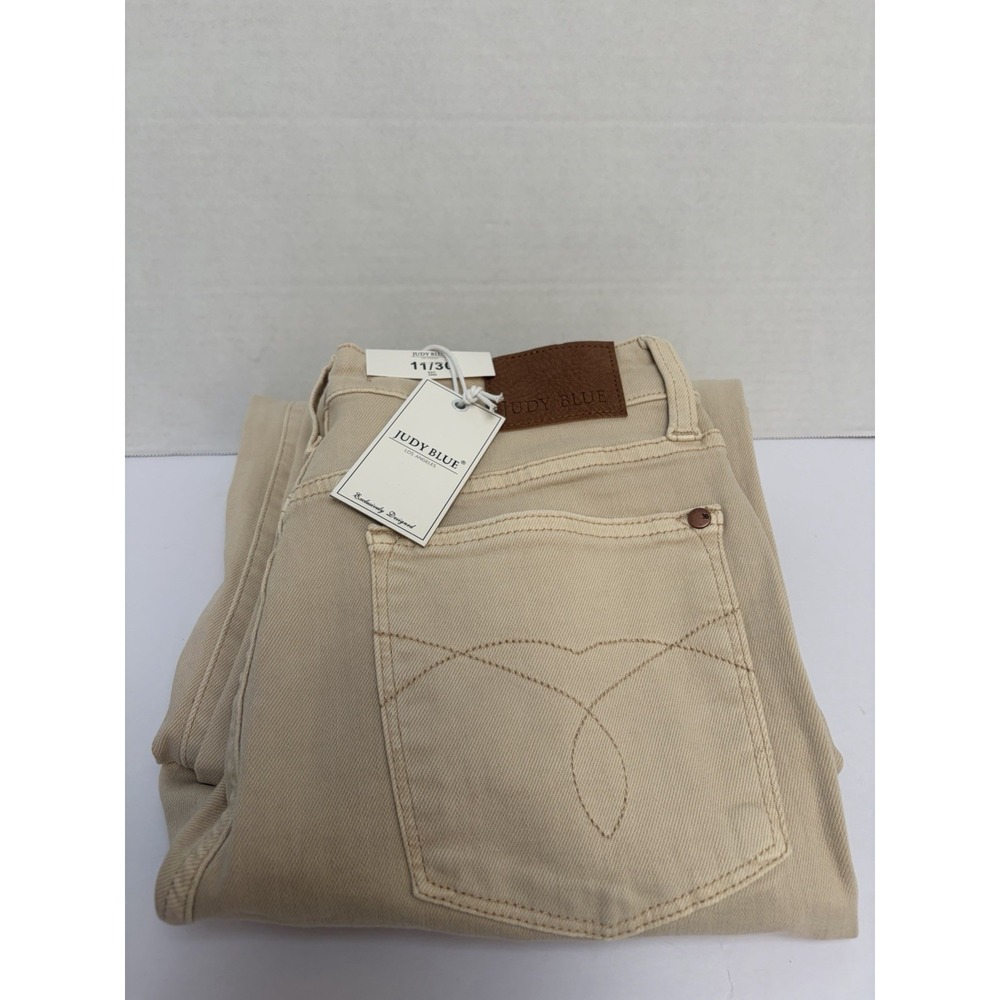 Judy Blue NWT Hi-Rise 90s Straight Bone Denim Jeans Size 11/30 Style #88823